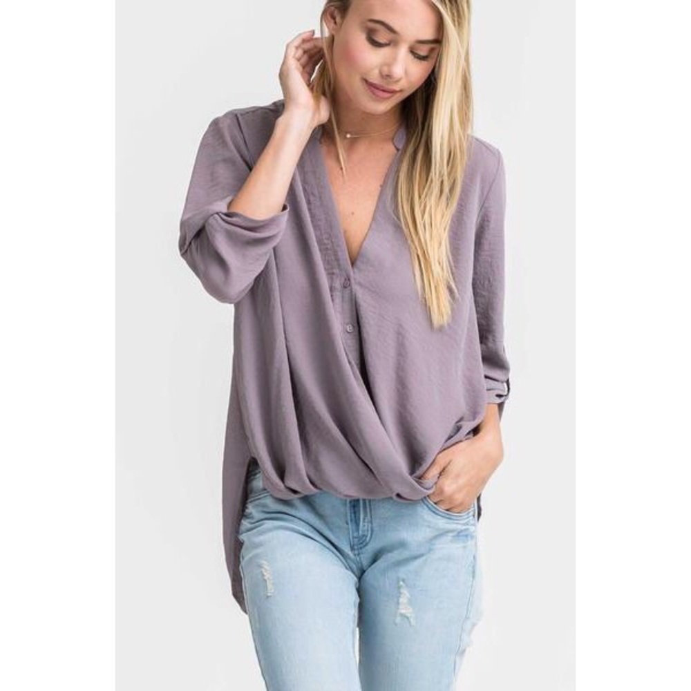 •BUY2/1FREE• Always the Right Time Draped Blouse - Picture 2 of 5