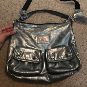 Authentic Metallic Coach Poppy bag