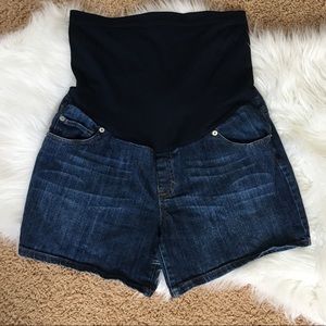 Liz Lange Maternity Full Panel Shorts Dark Jean