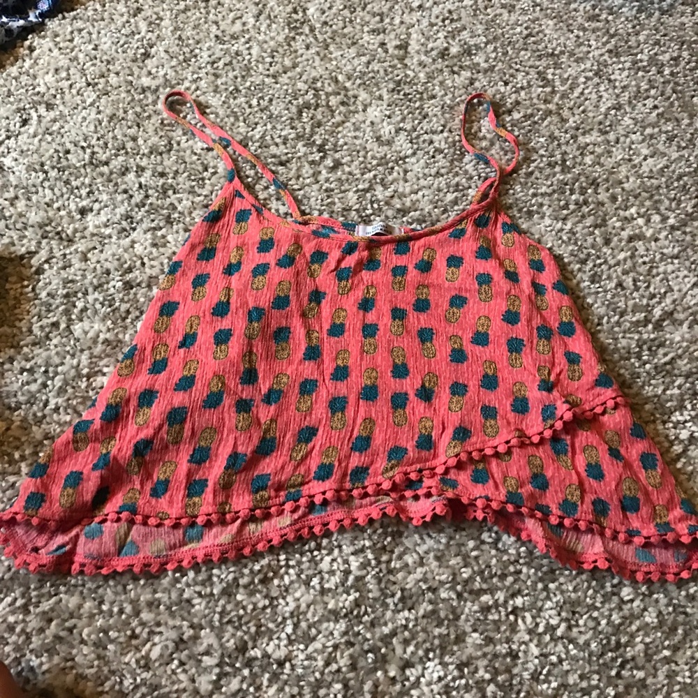 pineapple crop top tank