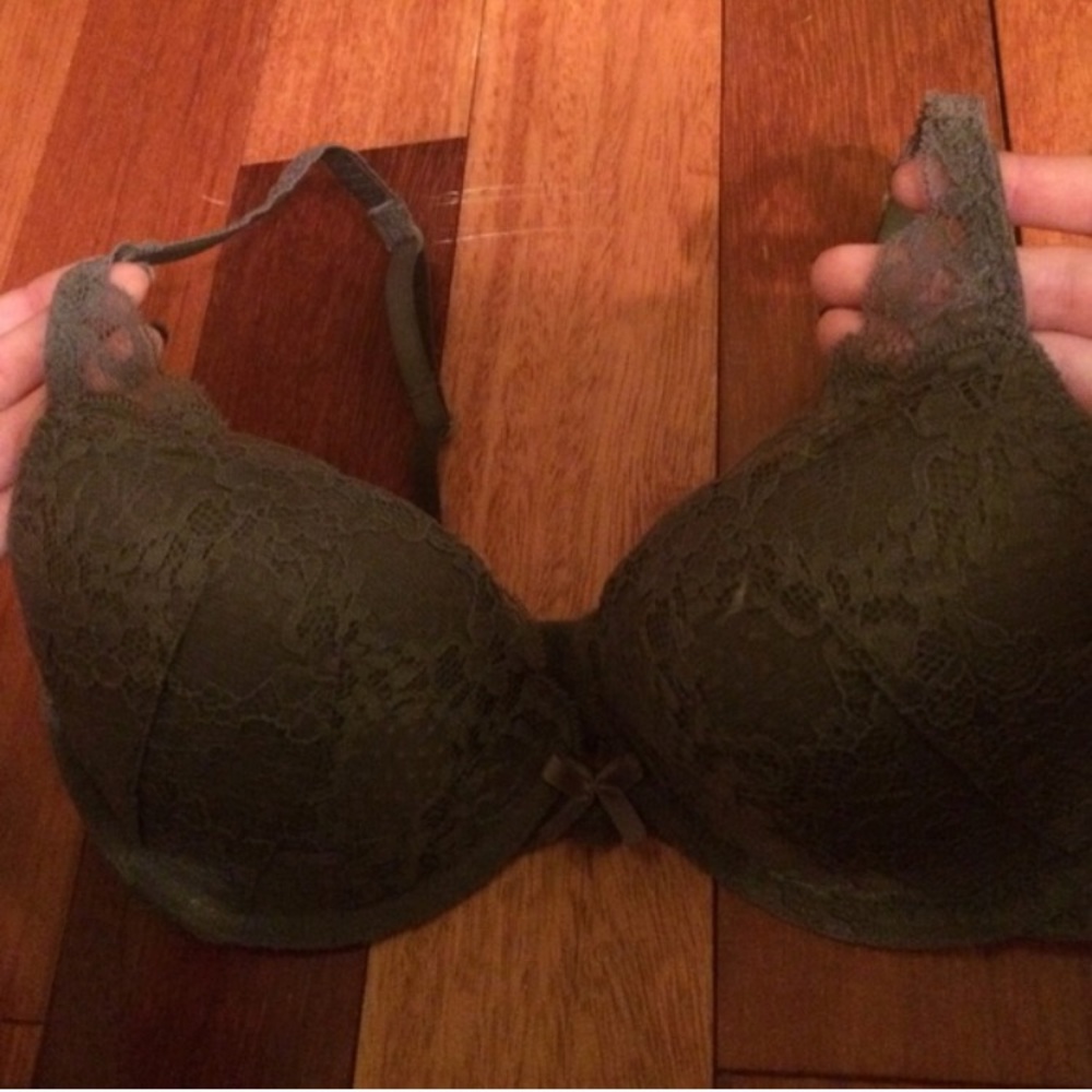 gilly hicks gray lightly lined plunge bra