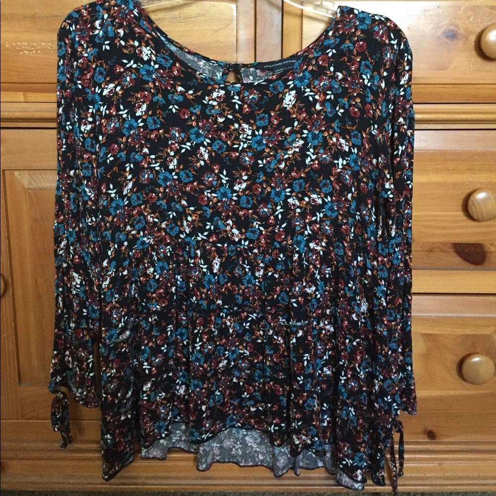 AEO floral blouse