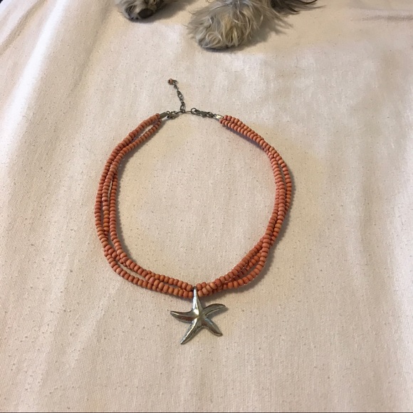 STARFISH NECKLACE w/3 strands of beads! 🏝🌊 - Picture 2 of 4