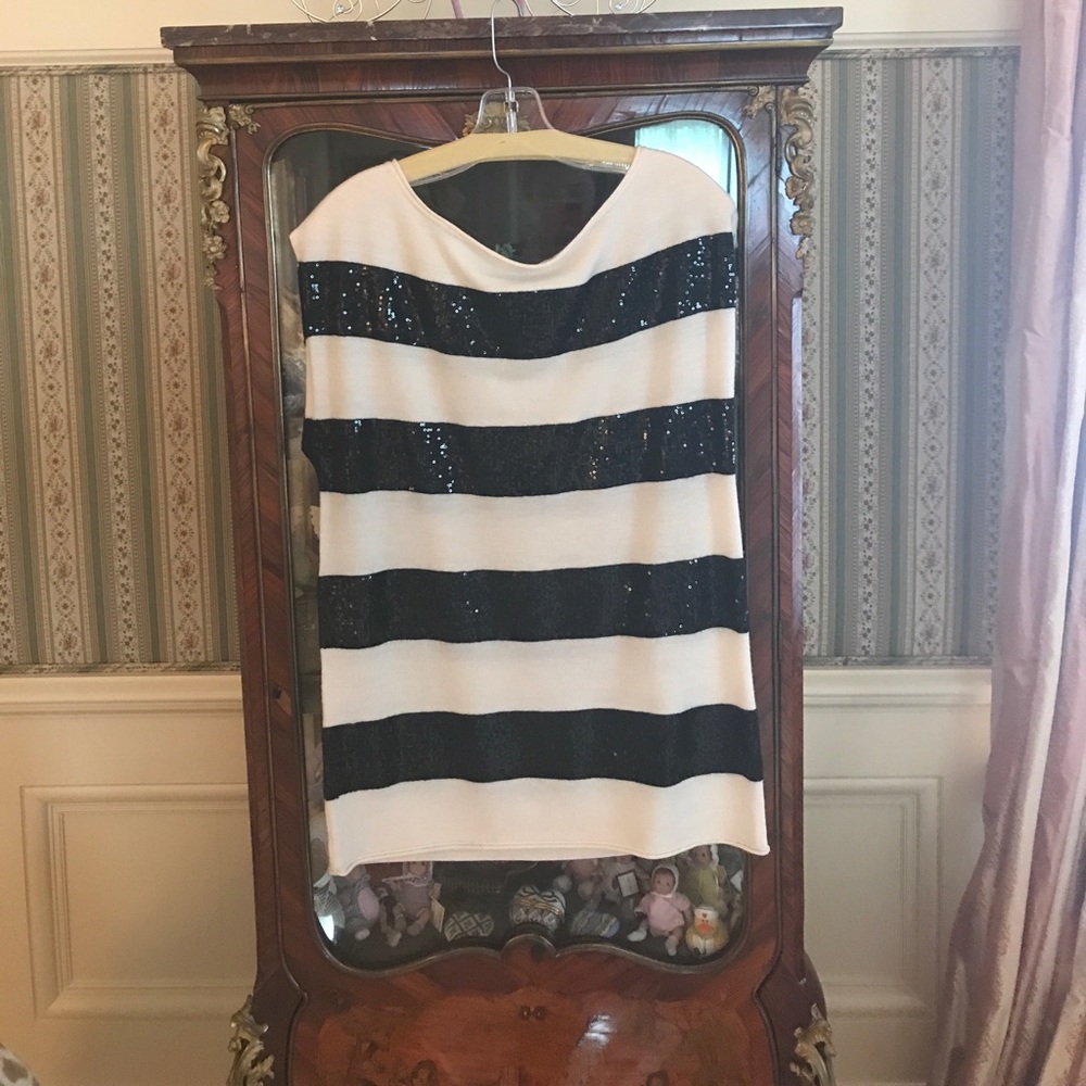 Alice and Olivia wool and sequin sleeveless top