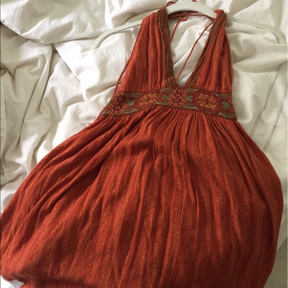 Burnt Orange Kimchi Dress, Backless - Picture 1 of 3