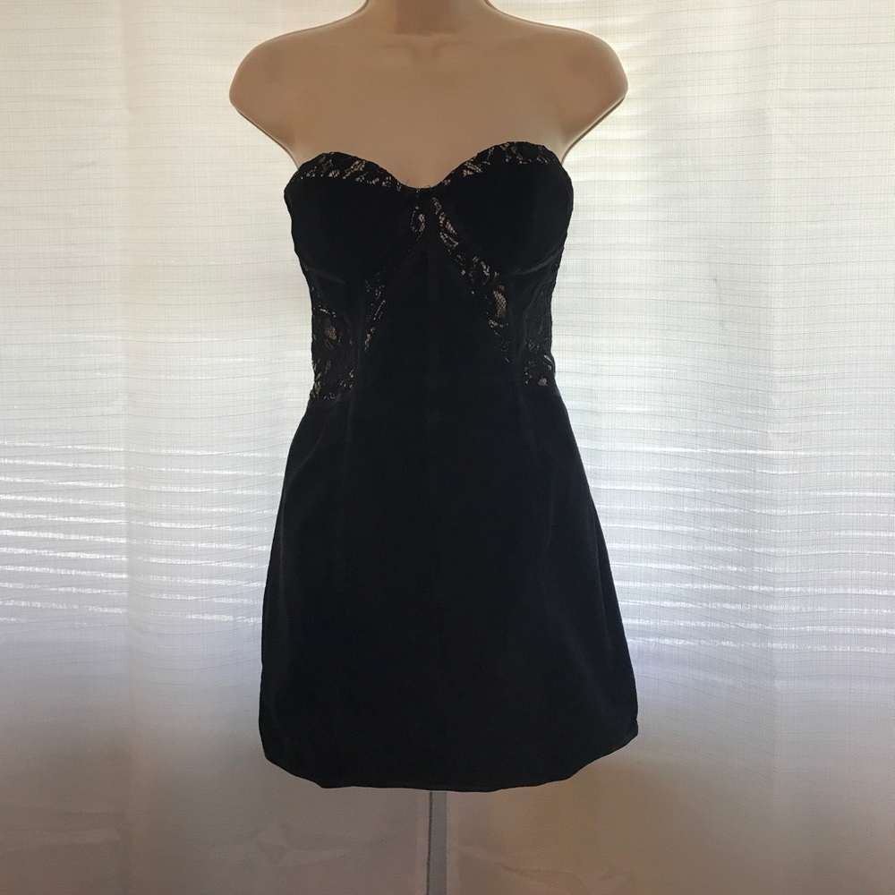Black corset style mini dress