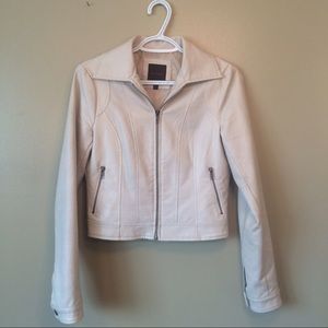 THE LIMITED cream  leather jacket