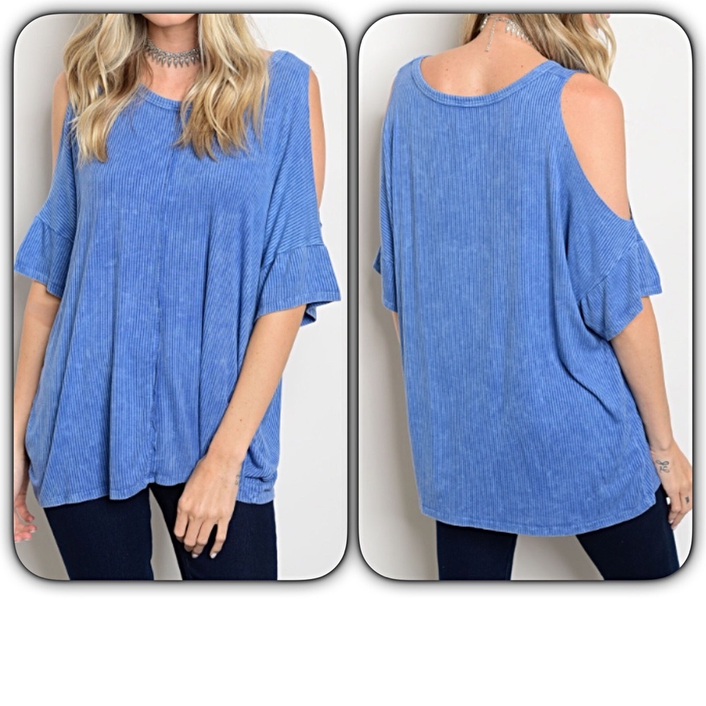 Soft Relaxed Flowy Cold Shoulder Tunic SM