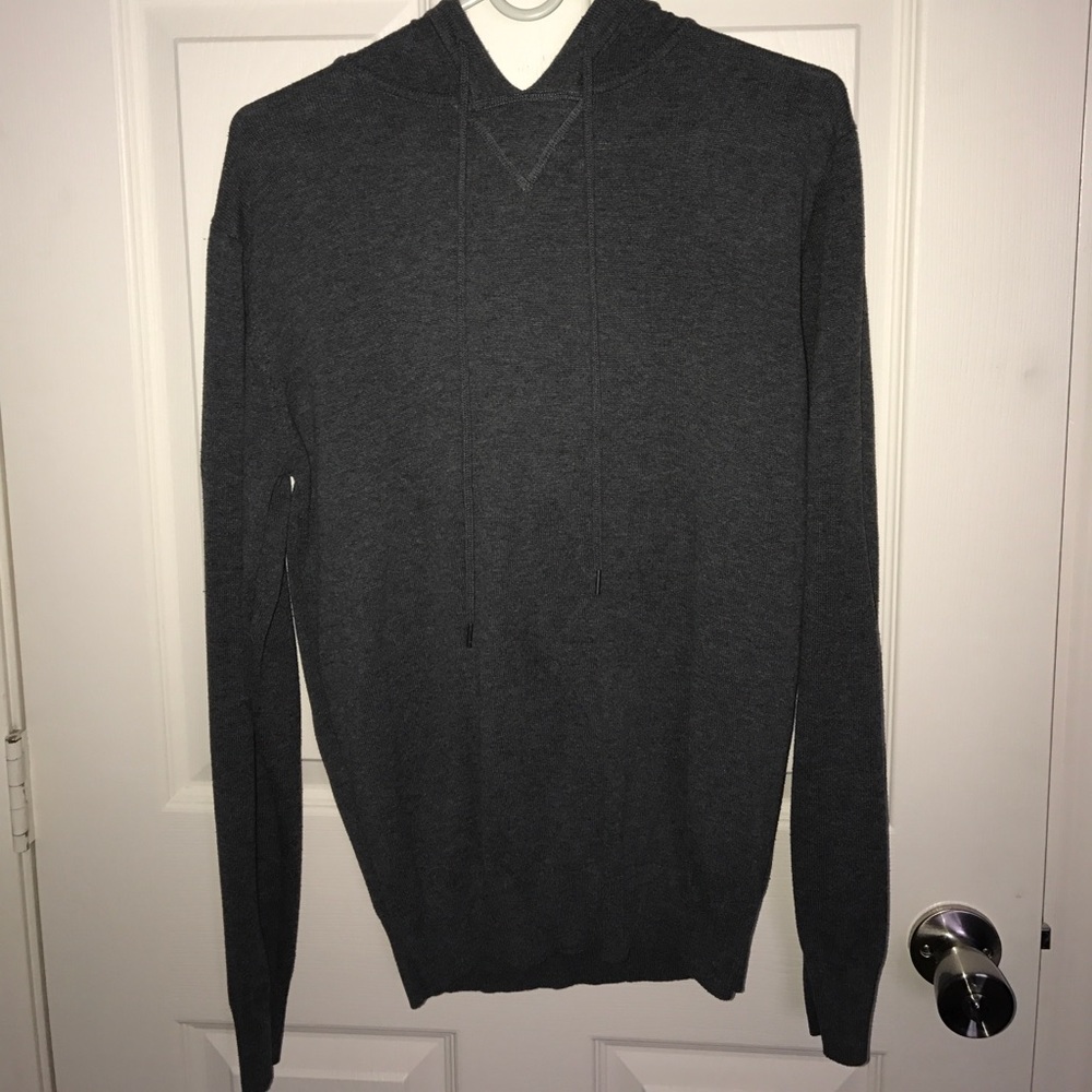 Hooded gray sweatshirt