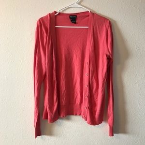 Coral Pink Wet Seal Cardigan with Buttons