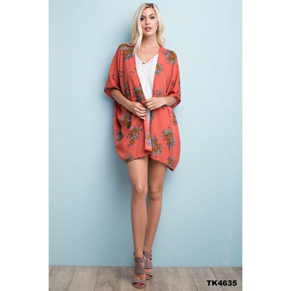 • LAST• Cross The Garden Floral Kimono - Picture 4 of 5