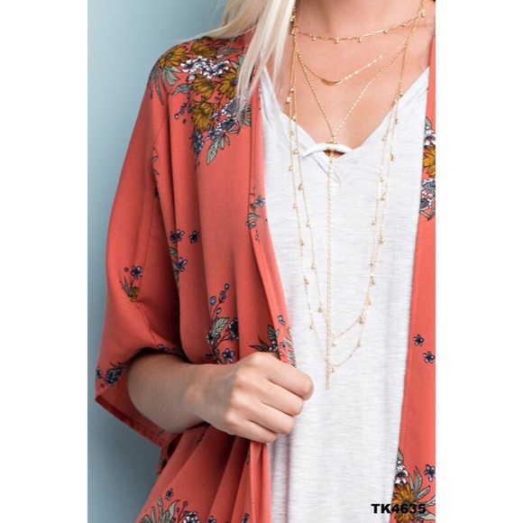 • LAST• Cross The Garden Floral Kimono - Picture 5 of 5