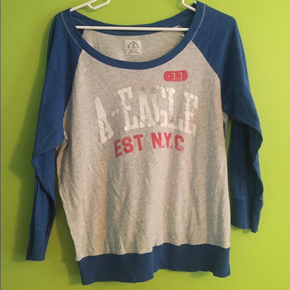 American Eagle off the Shoulder Baseball Tee