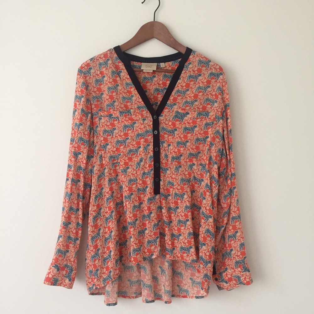 Anthropologie Vanessa Virginia Tiger top blouse