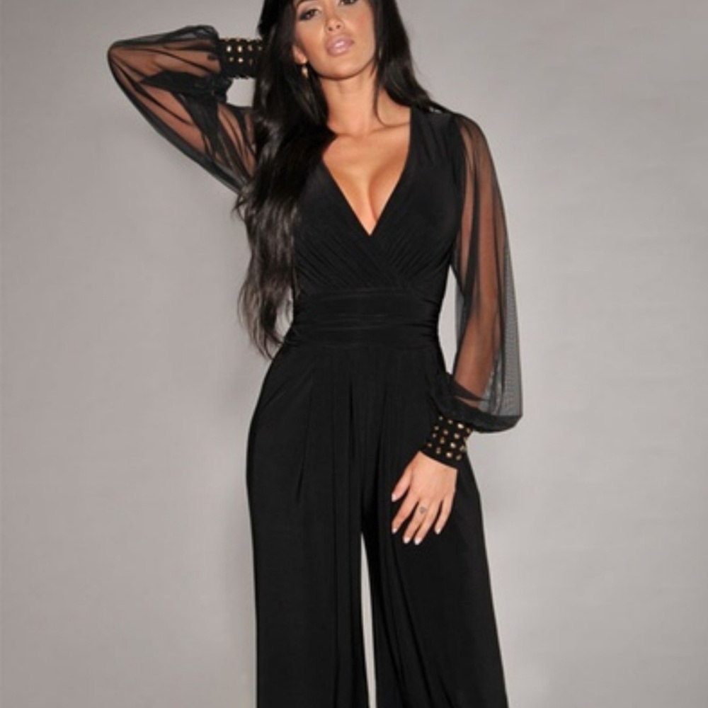 Bling embellished one piece jumpsuit Size XL - Picture 1 of 8