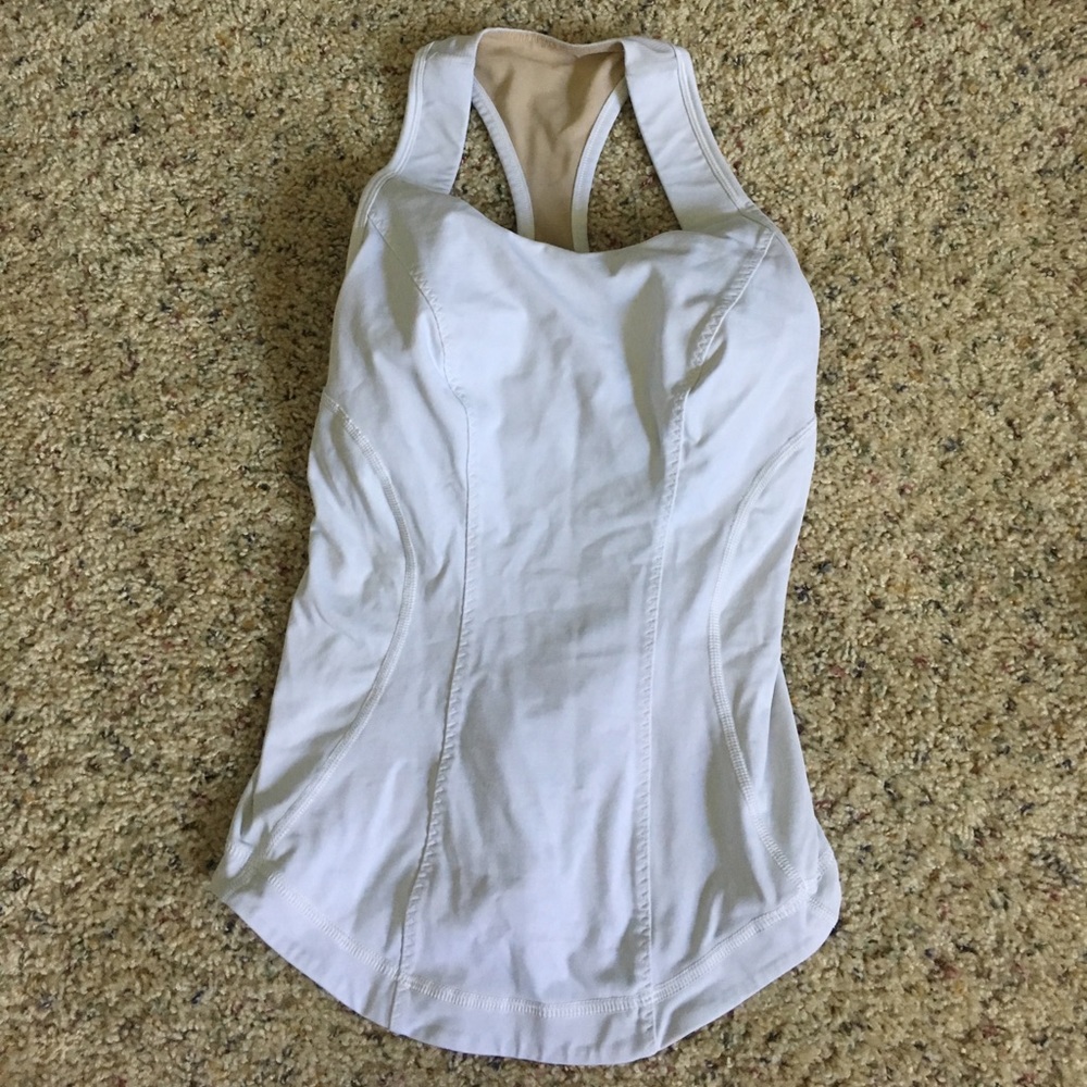 WHITE LULULEMON RACER BACK TOP