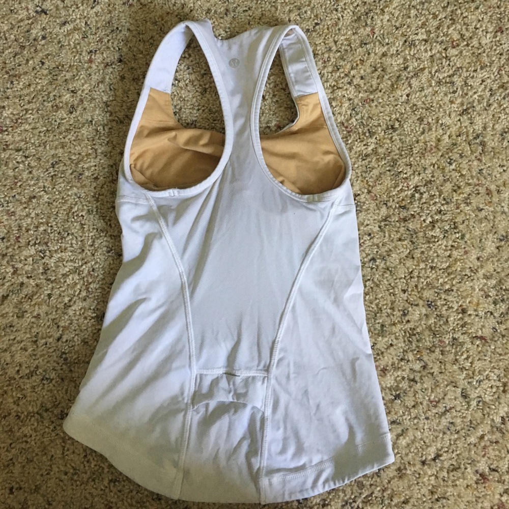 WHITE LULULEMON RACER BACK TOP - Picture 2 of 2