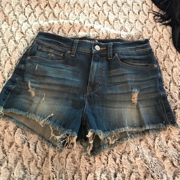 Express Pants - EXPRESS JEANS Shorts Dark Stretch Denim Distressed