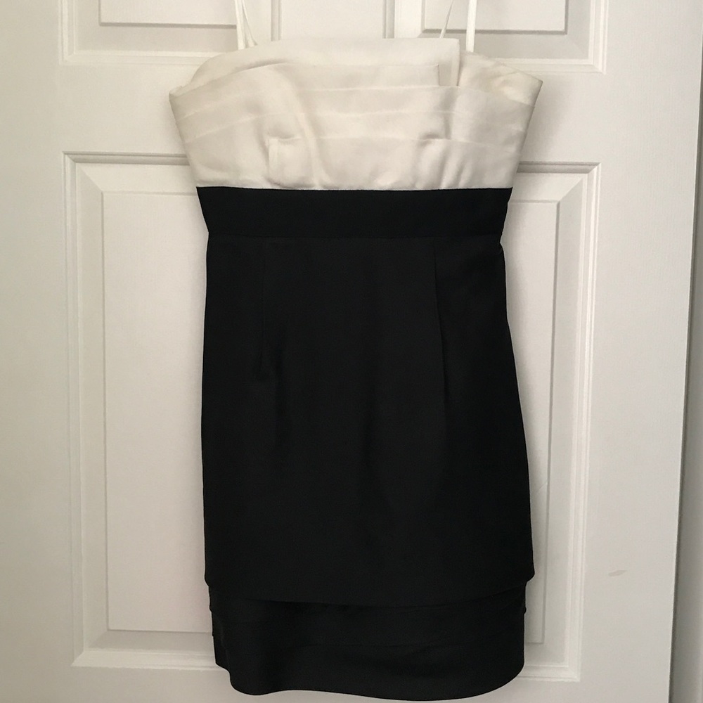 BCBG Max Azria Black and White Sleeveless Dress