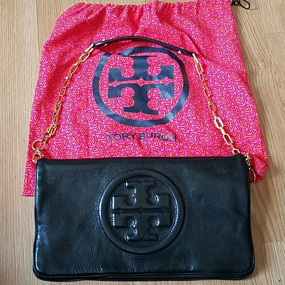 Authentic Leather Tory Burch Reva Clutch/ shoulder