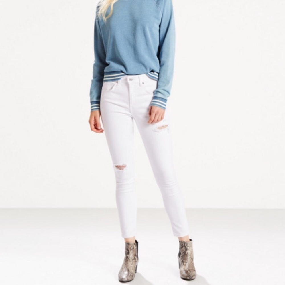 White High Waist Levi's Jeans