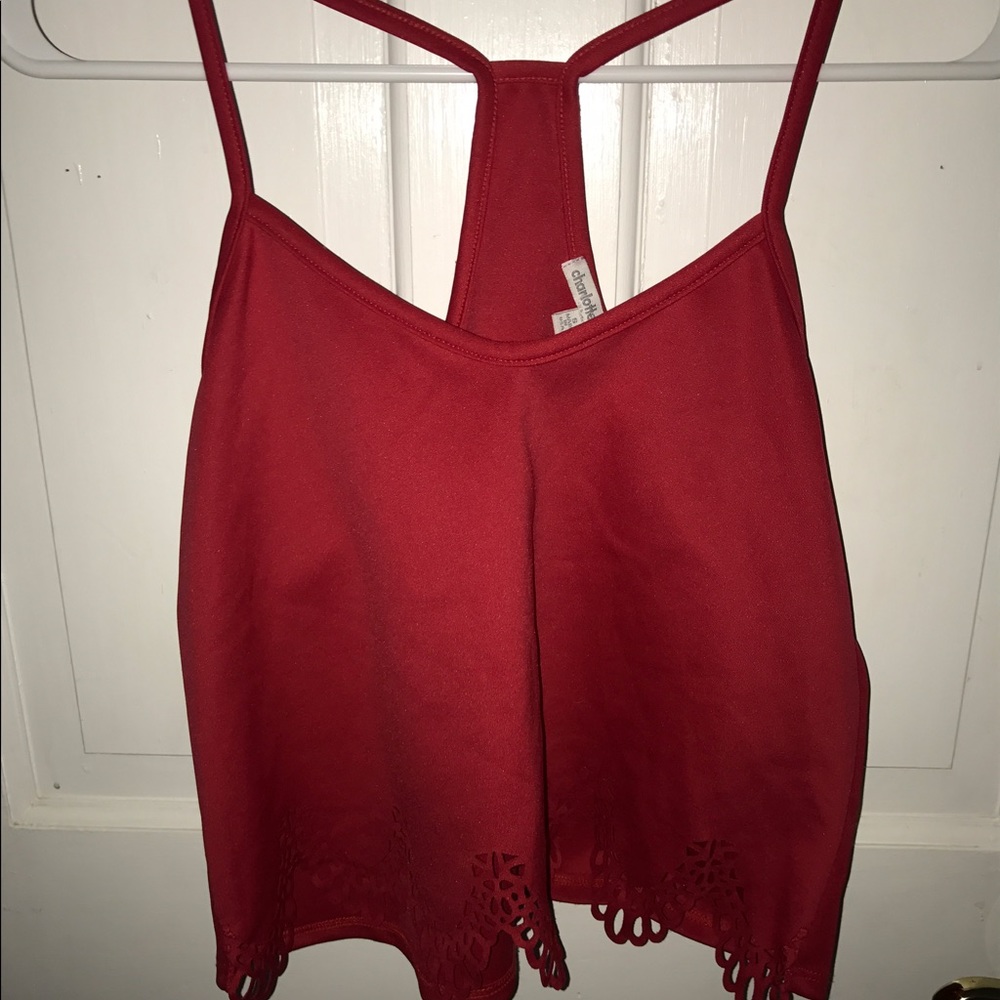 Red cut out top