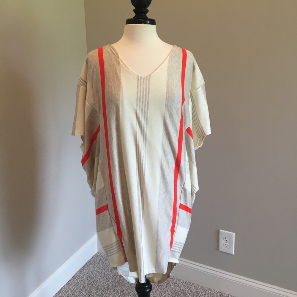 Fitted striped butterfly wing style dress