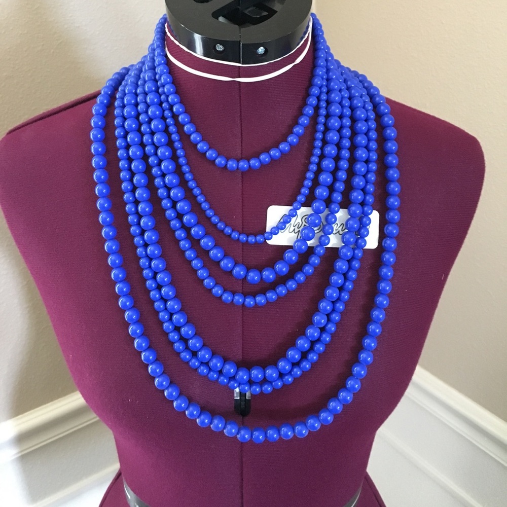 Royal Blue Multiple Strand Necklace
