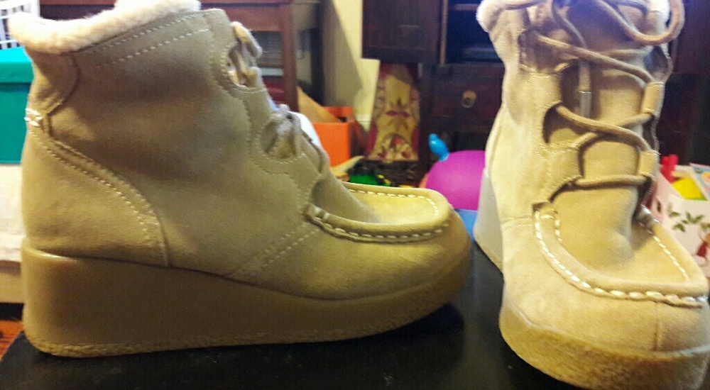 ALDO new womens 37 tan booties wedge