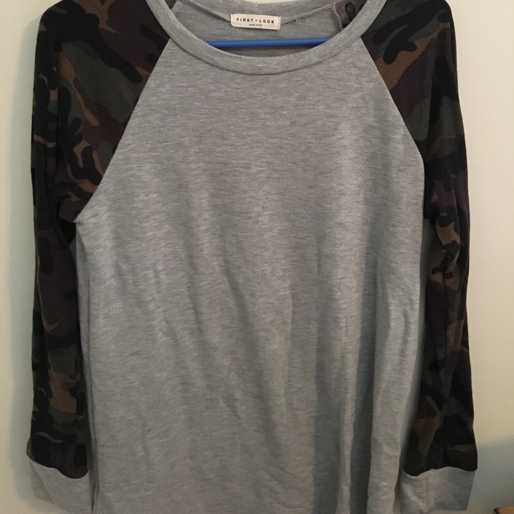 Camo sleeve shirt