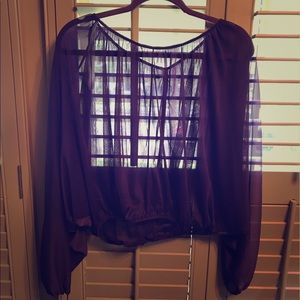 NWOT purple sheer flowy top. OS