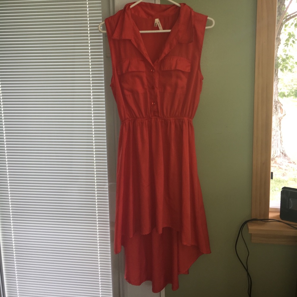Cute, Flowy, Coral Sleeveless Dress- Size L