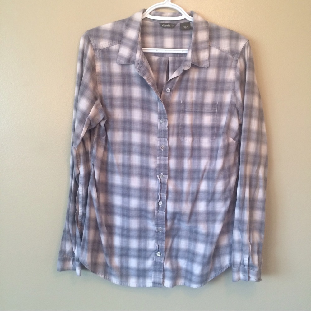 MOVING SALE Eddie Bauer Cotton Plaid Top