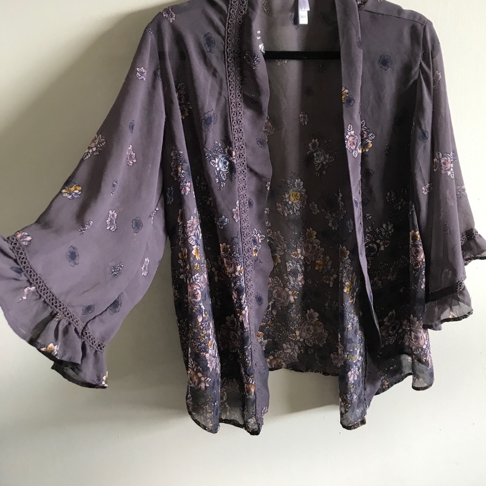 Flowy floral sheer cardigan