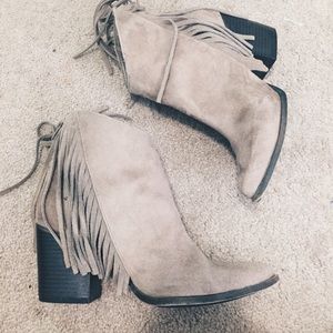 boho fringe booties