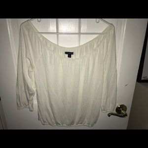 White quarter length sleeve