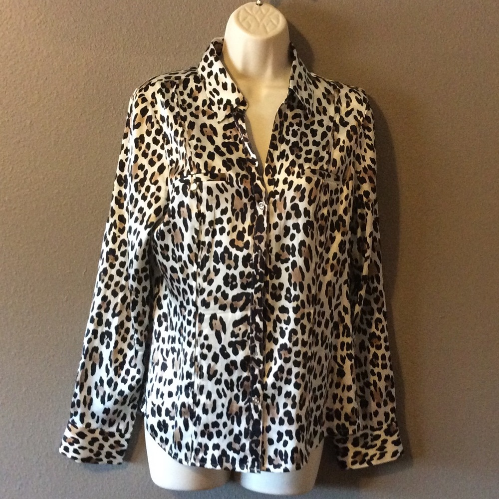 White House Black Market silk stretch shirt size 8