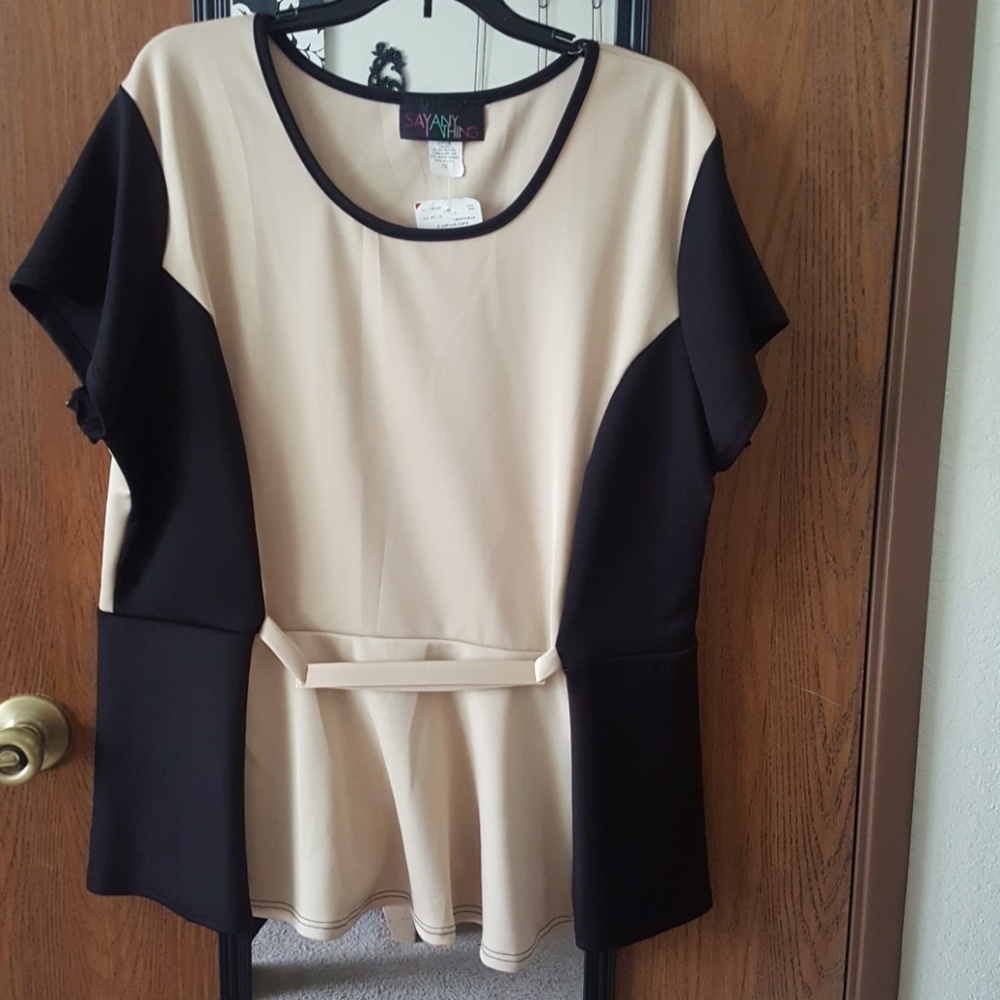 Block Peplum Top