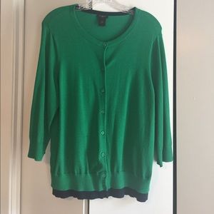 Ann Taylor Green 3/4 Cardigan