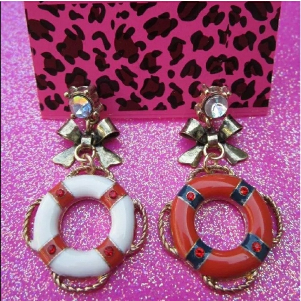 Betsey Johnson Yacht Club Life Preserver Earrings