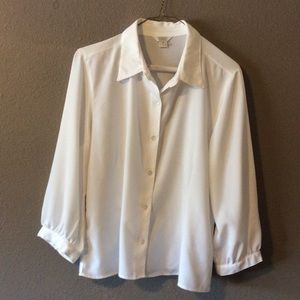 White Christopher and banks blouse size medium