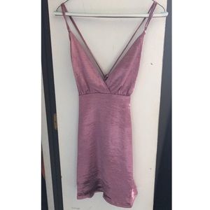 Pink satin dress with detailed back (new w tags)