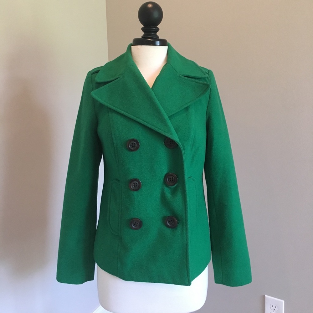 Green peacoat from Old Navy