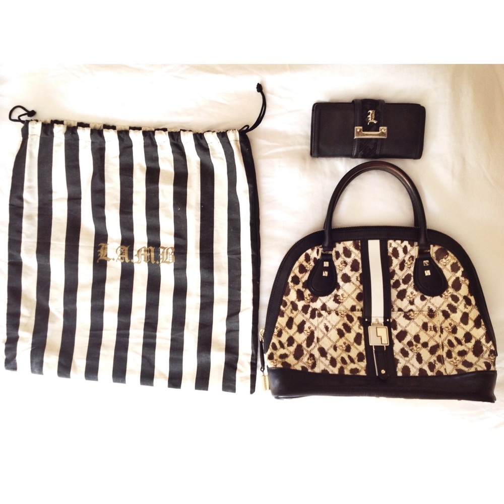 L.A.M.B Cheetah Montego Bowler Bag | RARE