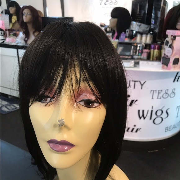 #Human #hair Remy wig Long black BOB main image 5