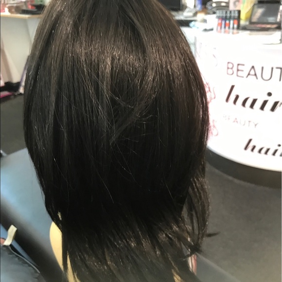 #Human #hair Remy wig Long black BOB main image 6