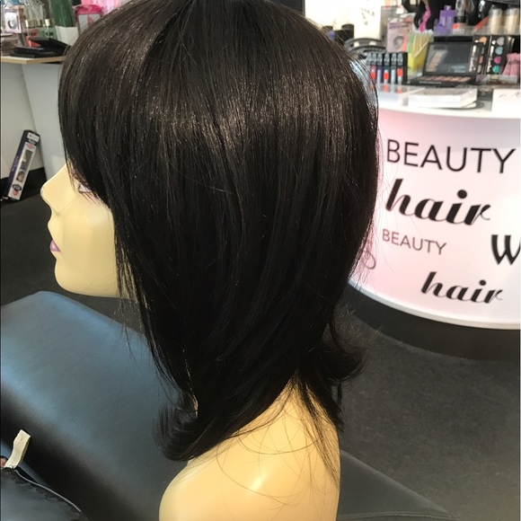 #Human #hair Remy wig Long black BOB main image 4
