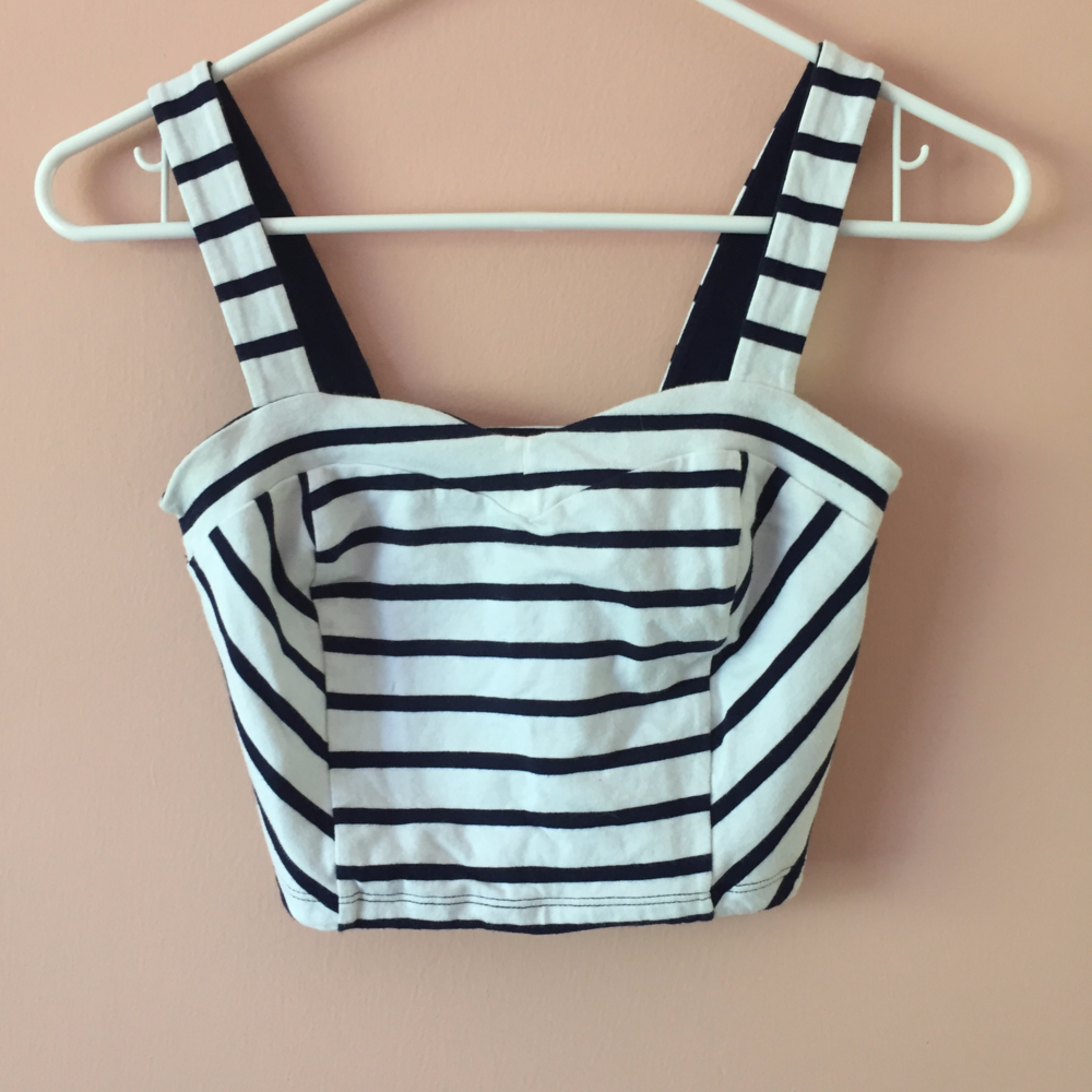 Striped crop tank