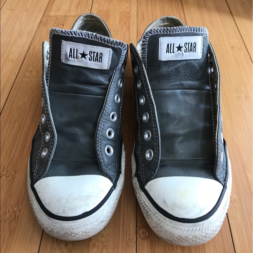 Converse Gray All-Star Leather Sneakers