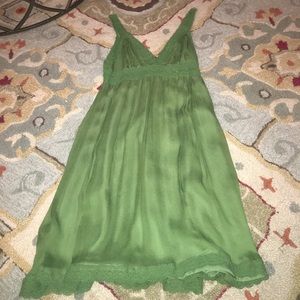 Olive green slip on zipper dress